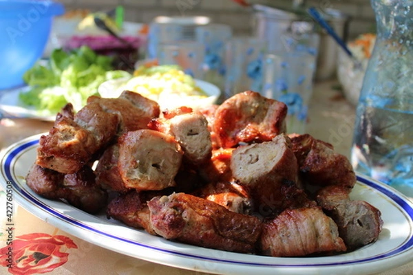 Obraz grilled meat with vegetables