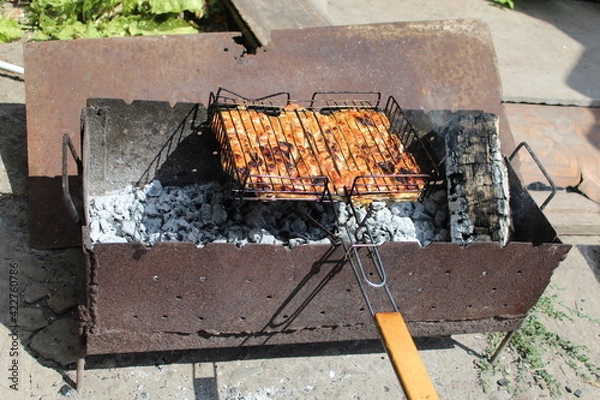 Obraz Backyard barbecue on a holiday