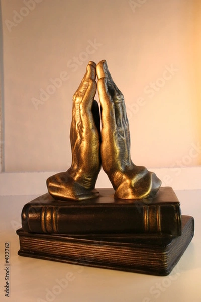 Obraz golden praying hands