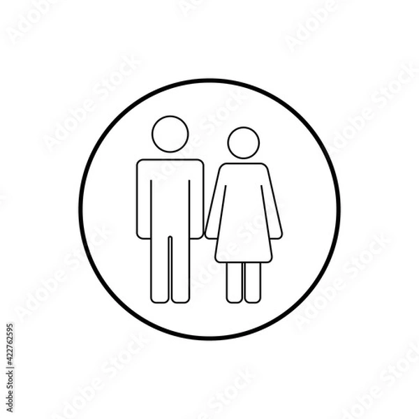 Fototapeta Friends, boyfriend and girlfriend icon. Simple thin line, outline vector icons of friendship. Vector illustration.