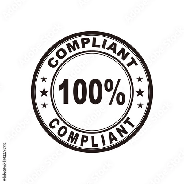 Fototapeta Compliant ink stamp vector illustration isolated on white background