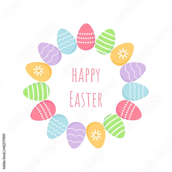 Fototapeta Vector image on an easter theme. Easter eggs. Isolated. Universal use.
