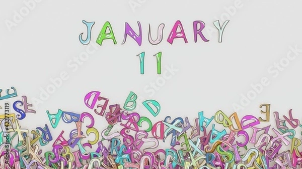 Fototapeta January 11 date calendar birthday party ceremony use