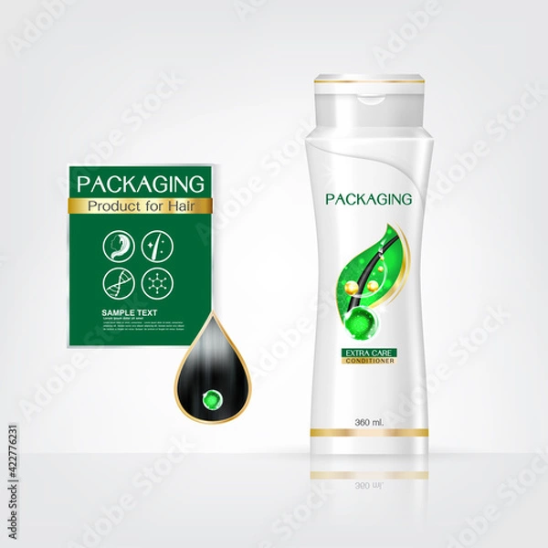 Obraz Packaging products Hair Care design, shampoo bottle templates on White background
