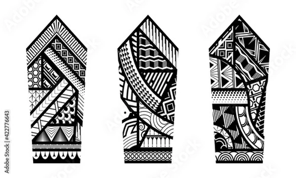Obraz Tattoo abstract black arm template vector set