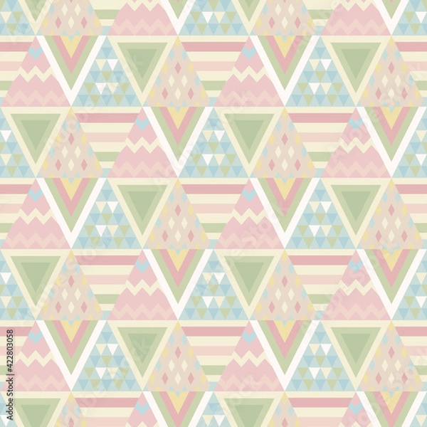 Fototapeta Abstract colorful and creative triangle background. Seamless vector illustration