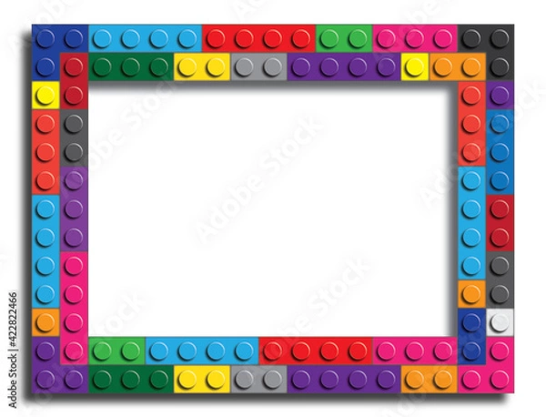 Obraz Colorful frame made from building bricks