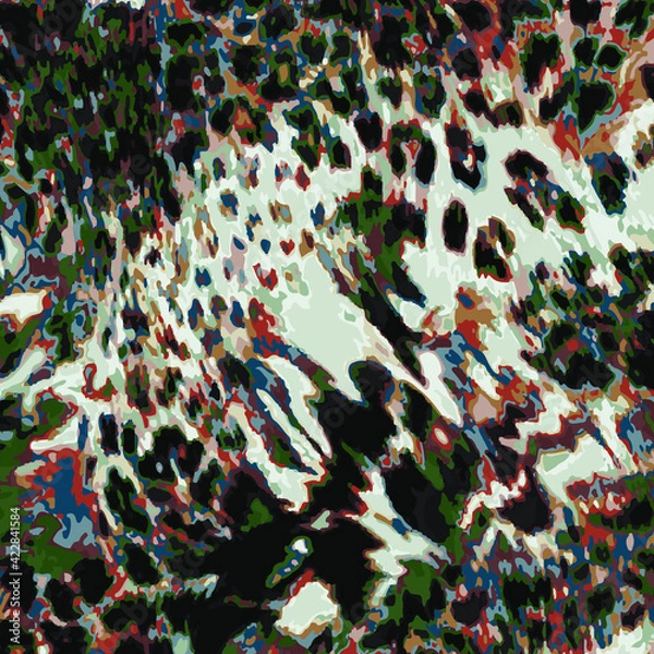 Obraz Abstract animal skin leopard seamless pattern design. Jaguar, leopard, cheetah, panther fur. Seamless camouflage background 