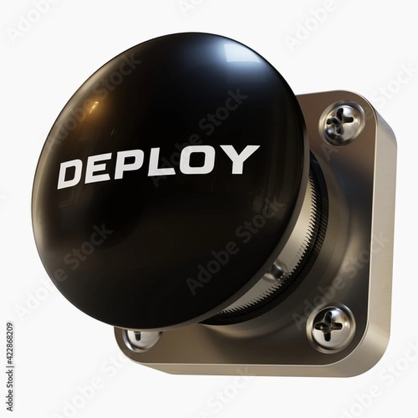 Obraz Big Black "Deploy" Button