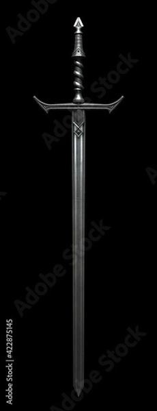 Obraz Metal sword on a dark background 