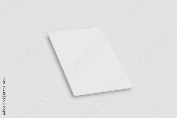 Obraz White slim book mockup on white background

