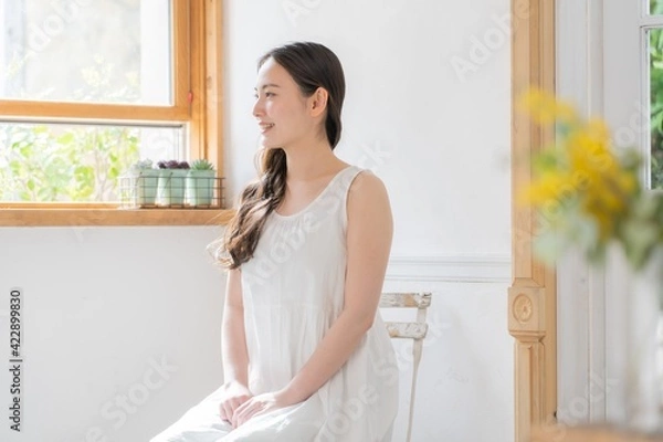 Fototapeta 若い日本人女性　ビューティー　イメージ