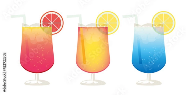Obraz トロピカルドリンクのイラストセット