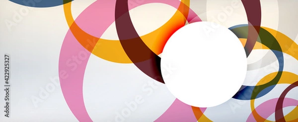 Fototapeta Ring geometric shapes, o letter repetition wallpaper. Abstract background for business or technology presentations, internet posters or web brochure covers