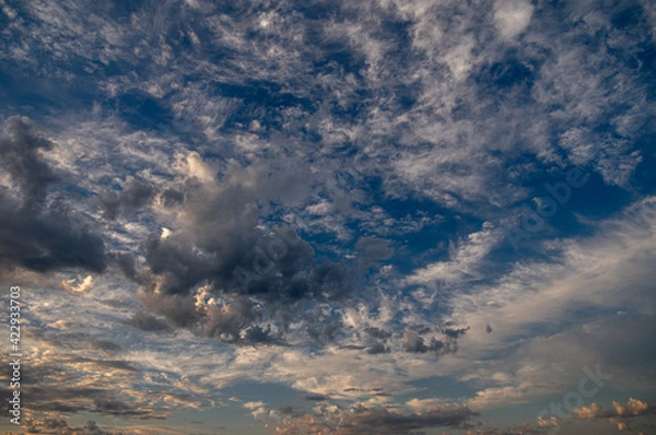 Obraz Cumulus clouds in a blue sky.