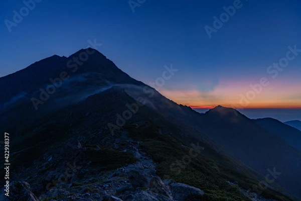Fototapeta 朝の北岳