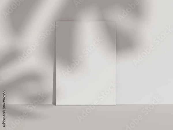 Fototapeta blank paper sheet on white background with shadow