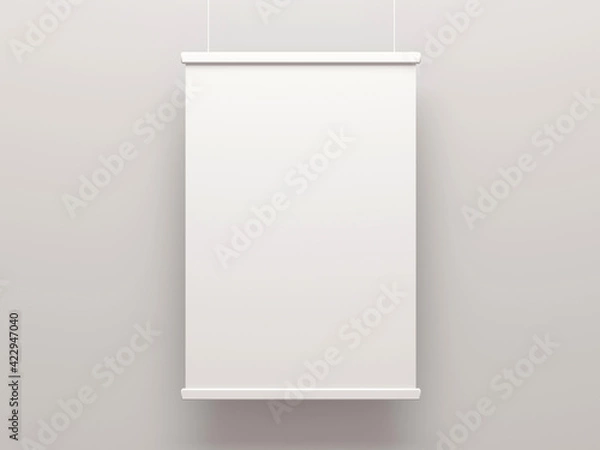 Fototapeta blank empty billboard on a white wall