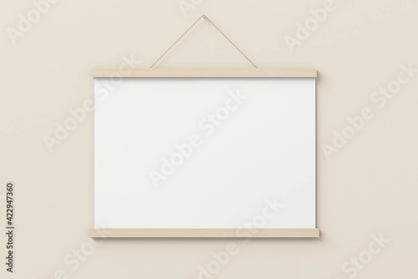 Fototapeta Empty photo frame on wall