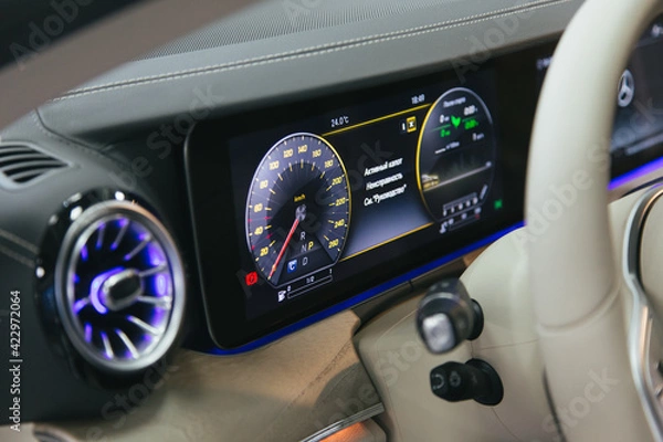 Fototapeta dashboard speedometerс speed