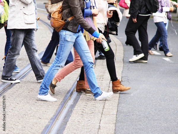 Obraz people walking