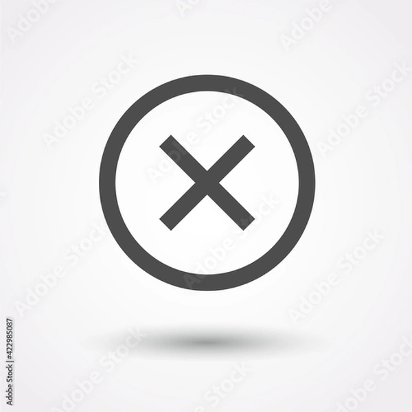Obraz Wrong mark icon x in checkbox. Vector
