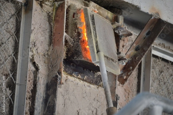 Obraz Fire through a window in production