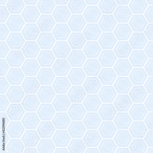 Fototapeta Light Blue Hexagon Stroke Texture. Hexagon Abstract Background. Vector illustration