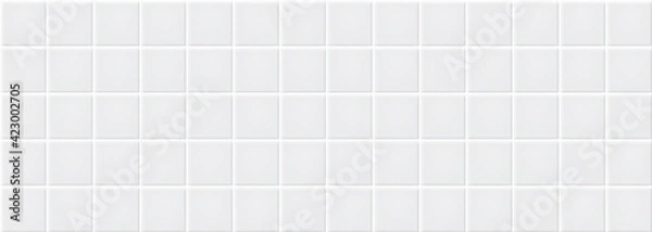 Fototapeta White ceramic tiles texture abstract background vector