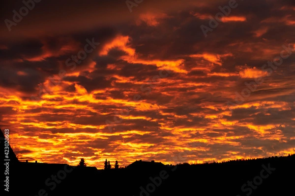 Obraz Dramatic, cloudy sky in Germany
