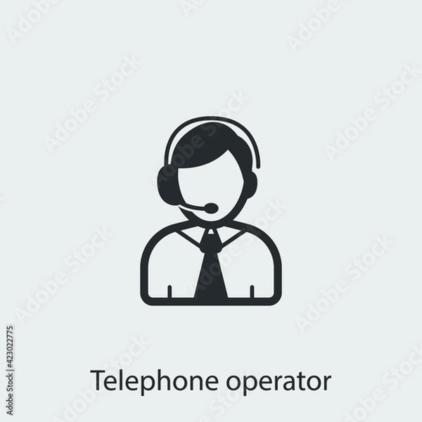 Obraz telephone operator icon vector sign symbol