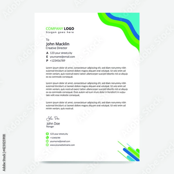 Obraz Business Latter Head Design