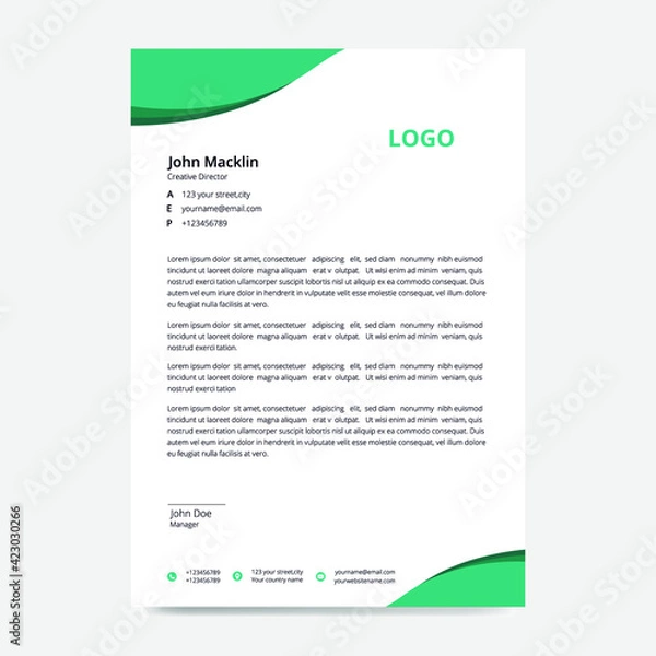 Obraz Minimal Latter Head Design Template 