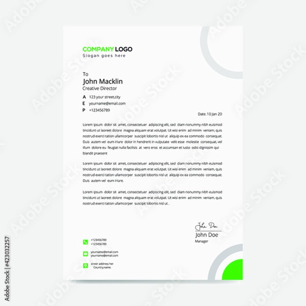Obraz Corporate Latter Head Design Template 