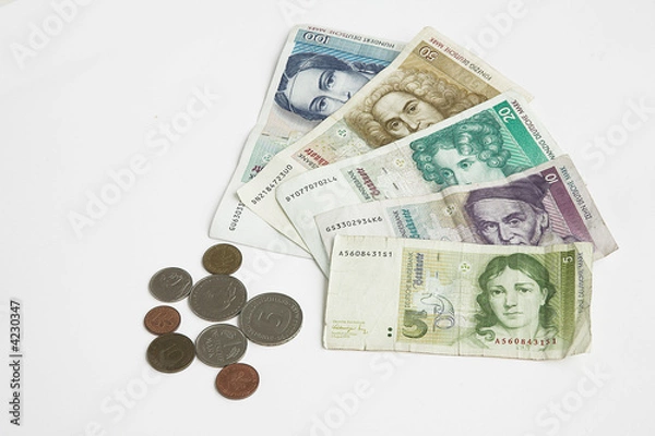 Obraz D-Markscheine und -münzen