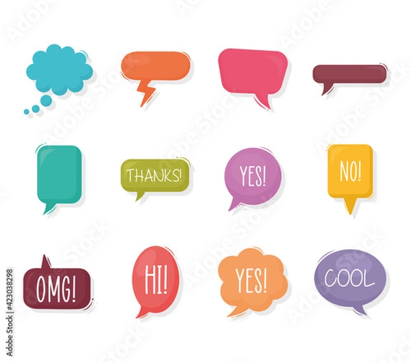 Fototapeta text balloon group