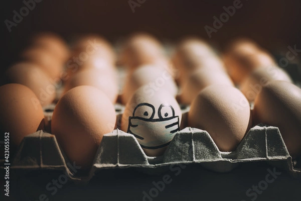 Obraz Funny handdrawing egg