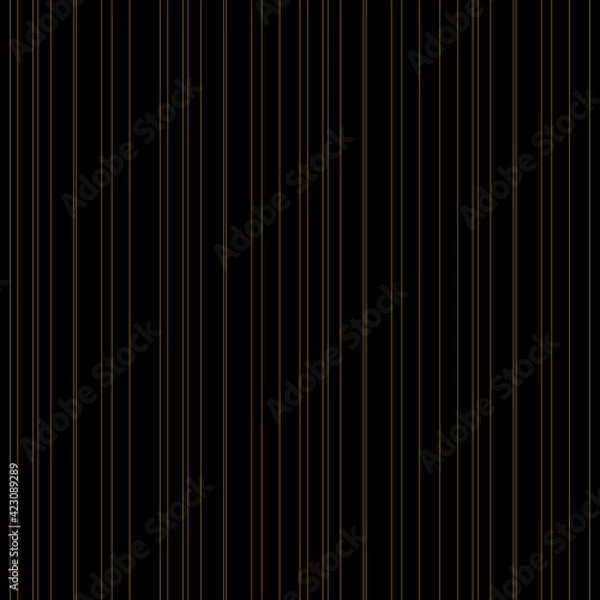 Fototapeta Abstract of vertical stripe of pattern. Design straight  lines gold on black backgroud. Design print for illustration, texture, wallpaper, background.