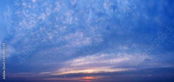 Fototapeta Beautiful susnet sky with clouds.