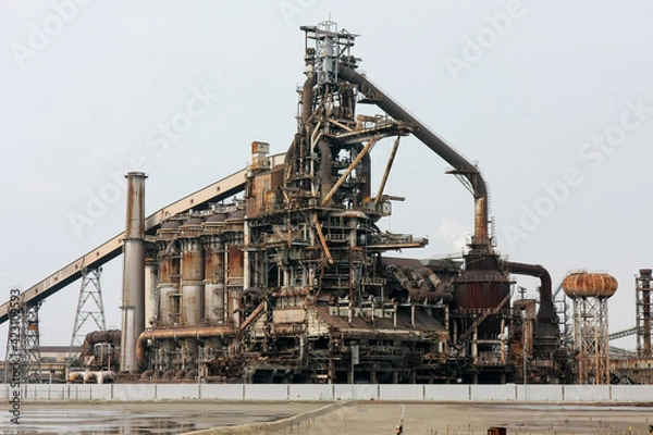 Fototapeta 世界最大級の溶鉱炉、解体される第5高炉（蘇我市／千葉）