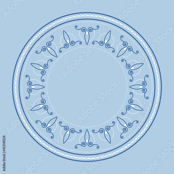 Fototapeta Beautiful round frame. Festive design. Vintage border. Vector illustration EPS10.