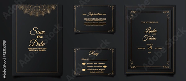 Obraz luxury wedding invitation card design set