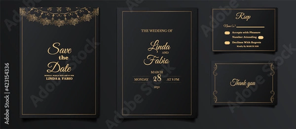 Obraz luxury wedding invitation card set