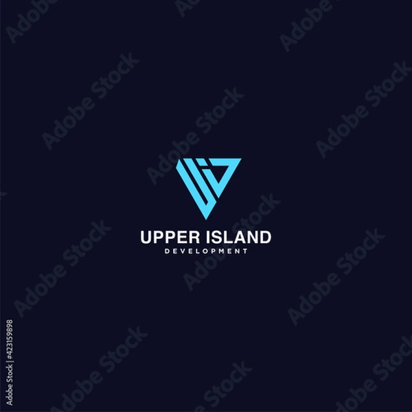 Fototapeta Letter U and I and D design Logo, design logo style Geometric, Modern logo