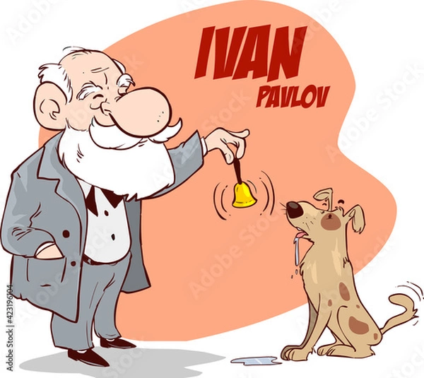 Obraz Russian scientist and physiologist Ivan Pavlov with a dog