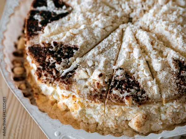 Obraz a piece of cake with chocolate close-up