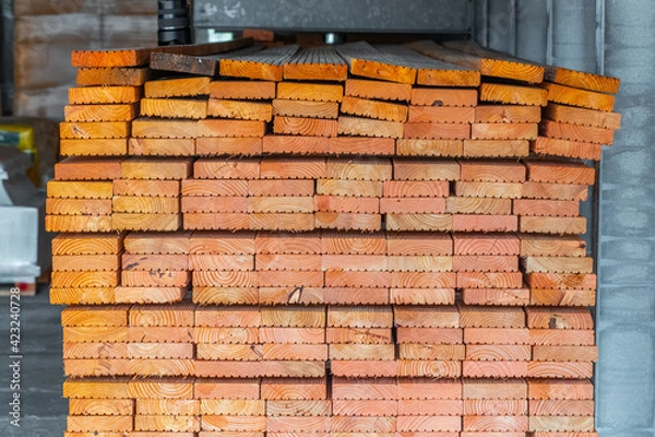 Obraz Stapel mit Holzbrettern