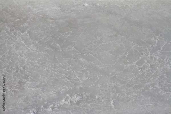 Fototapeta Ice texture: Ice-skating Rink surface in close up 