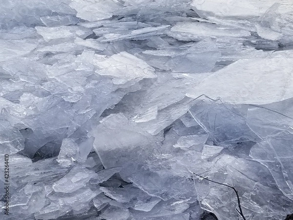 Obraz embâcle de glace mince poussé par le courant
