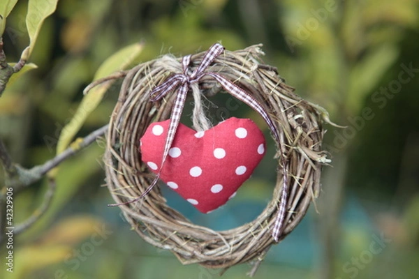 Obraz Herz mit Kranz